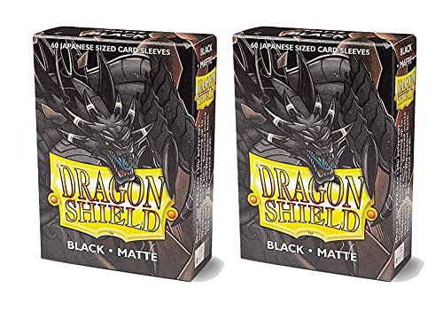 【中古】【未使用・未開封品】Dragon Shield Bundle: 2 Packs of 60 Count Japanese Size Mini Matte Card Sleeves - Matte Black｜AJIMURA-SHOP