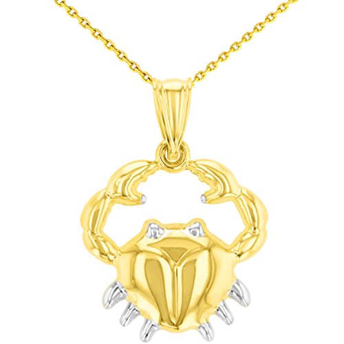 【中古】【未使用・未開封品】High Polish 14?KイエローゴールドCancer Zodiac Signペンダントカニチャームwithチェーンネックレス|AJIMURA-SHOP
