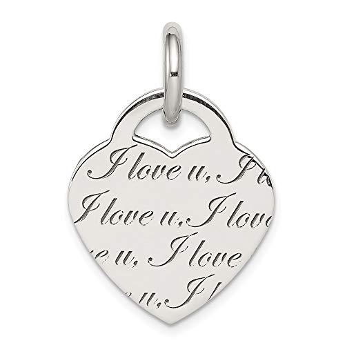 【中古】【未使用・未開封品】スターリングシルバー 光沢仕上げ 「I Love u」刻印入りハートペンダント｜AJIMURA-SHOP