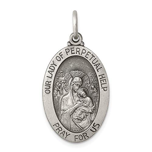【中古】【未当て嵌める・未開封品】スターリングしろがね色 アンティーク Our Lady of Perpetual Help シュロの葉 その他-靴
