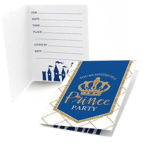 【中古】【未使用・未開封品】Royal Prince Charming - Fill In Baby Shower or Birthday Party Invitations (8 count)|AJIMURA-SHOP