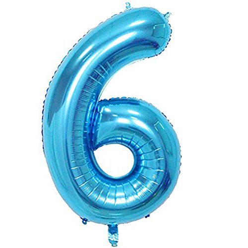 【中古】【未使用・未開封品】ブルー数0バルーン、40?" Number 6 party balloon-number blue-6|AJIMURA-SHOP