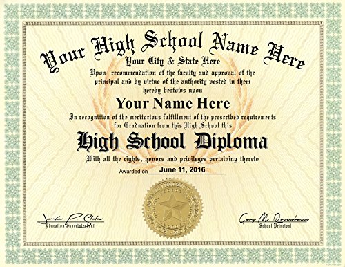 【中古】【未使用・未開封品】High School Diploma Custom printed with your Info - Premium Qaulity