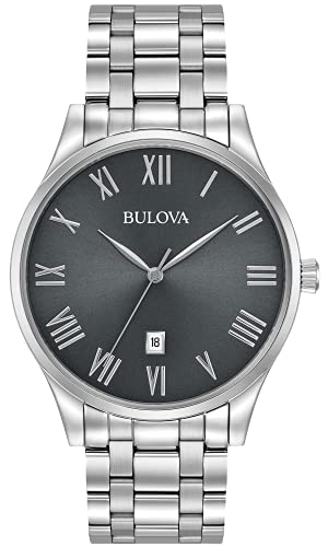【中古】【未当て嵌める・未開封品】Bulova メンズ 40粍 クラシックブラックダイヤル ステンレススチールブレスレットウォッチ