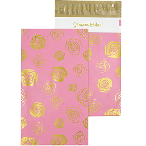 【中古】【未使用・未開封品】Inspired Mailers - ポリメーラー 6x9-100パック - ゴールドローズデラックス - 小型配送バッグ - 6x9ポリメーラー - 6x9ポリバッグ - ポリ配送