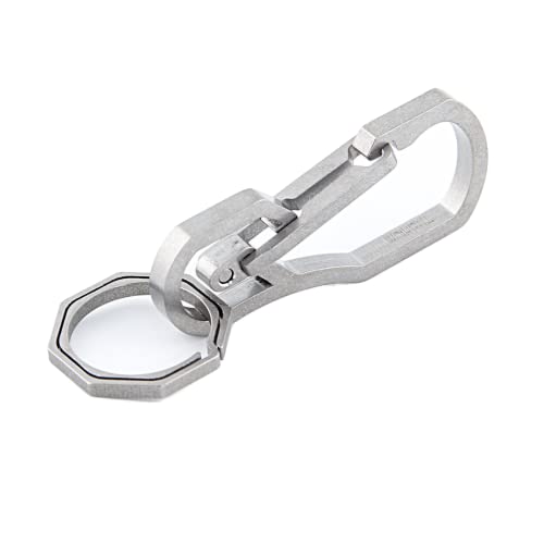 【中古】【未使用・未開封品】チタンマルチツール キーチェーンフック EDCツール 最大耐荷重50kg キーチェーン ハイキング キャンプ アウトドア用 (チタン)