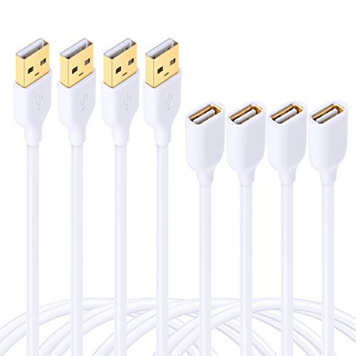 【中古】【未使用・未開封品】Besgoods [ 4?-パック] 6フィート耐久ブラックUSB 2.0延長ケーブルextende6rコード???Aオスto aメスUSBケーブル、キーボード、マウス、プリ