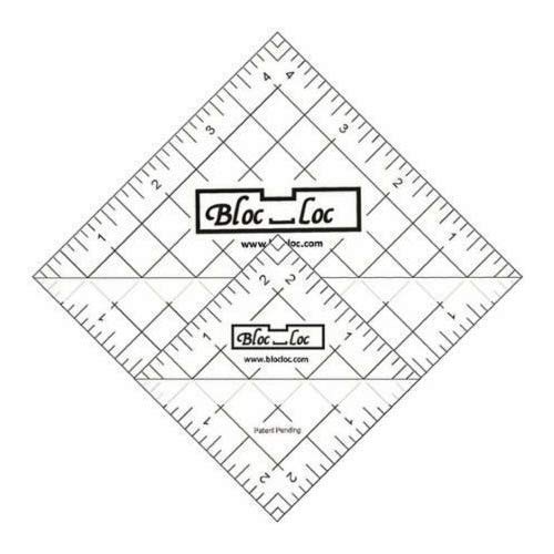 【中古】【未使用・未開封品】Bloc Loc Half Square Triangle Ruler Set 6 6.4cm and 11cm Acrylic Ruler