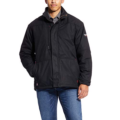 【中古】【未当てはめる・未開封品】Ariat メンズ Rebar Storm Fighter 雨合羽上衣 US 大いさ: Large Tall 色合い: 黒いこと