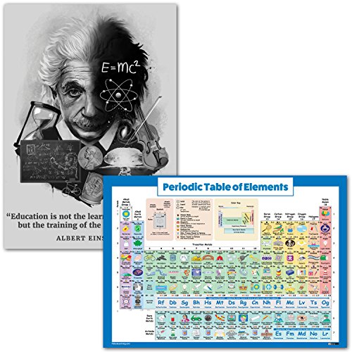 【中古】【未使用・未開封品】Palace学習の要素の周期表ポスター& Albert Einstein Quote 18 x 24