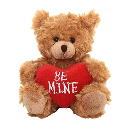 【中古】【未使用・未開封品】(Be Mine) - Plushland Adorable Mocha Heart Bear, Holding a Heart Pillow embroidered Love Message For Girls, Boys, Women, Men and anyone|AJIMURA-SHOP