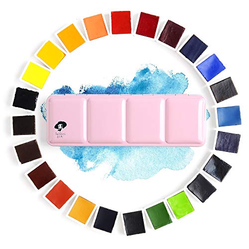 【中古】【未使用・未開封品】(24 Colors) - 24 Colours Paul Rubens Watercolour Paint Artist Grade Solid Cakes Travel Pocket Set Painting Paint with Metal Box Case