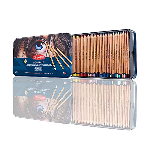 【中古】【未当て嵌める・未開封品】【国内置き目品】Derwent ダーウェント 色鉛筆 ライトファスト 金属元素入れもの 72色 仕掛ける2302722 耐光性100% 100年色挙げ句の果てなし 油絵の具軍事基地