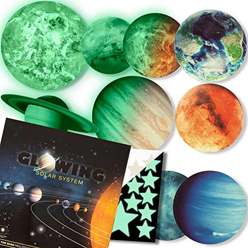 【中古】【未使用・未開封品】LIDERSTAR 暗闇で光る 星と惑星 明るい太陽系 壁ステッカー - 光る天井デカール 子供/寝室/どんな部屋に 輝くスペースデコレーション 男の子と女