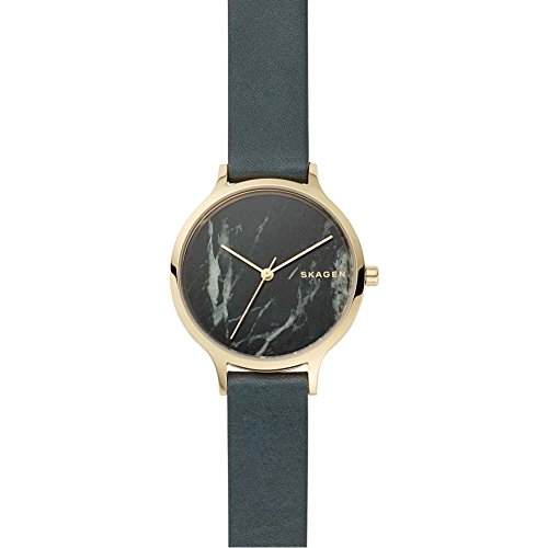 【中古】【未当て嵌める・未開封品】SkagenレディースAnita \u0027 Quartzステンレス鋼スチール写真andなめし革Casual Watch, Color : Green (Model : skw2720?)