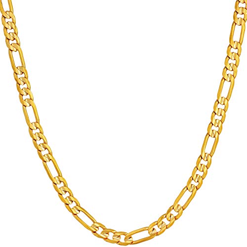 【中古】【未使用・未開封品】(ライフタイムジュエリー) LIFETIME JEWELRY フィガロチェーンネックレス 4mm 24Kゴールドメッキ メンズ レディース ティーン (36インチ ゴール