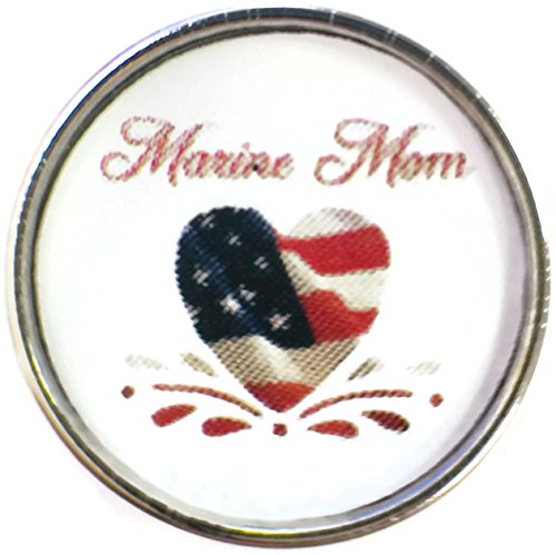 【中古】【未当て嵌める・未開封品】Marine Mom ハート形に星条旗をかぶった御っ母さん Our Troops 18粍 - 20粍 スナップチャーム