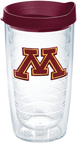 【中古】【未当て嵌める・未開封品】Tervis 1261029 ミネソタ・ゴールデンゴーファーズ M ロゴタイプ 断熱タンプラー 旗幟とマルーンの蓋付き添い人 16薬局衡オンス 読みやすい