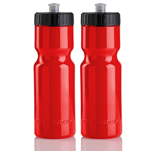 【中古】【未当て嵌める・未開封品】50?Strong運動競技Squeeze水瓶2容器に並べる???22薬局衡オンスBPA Free Easy Openうしろ押し/プルキャップ???USA製 赤いこと
