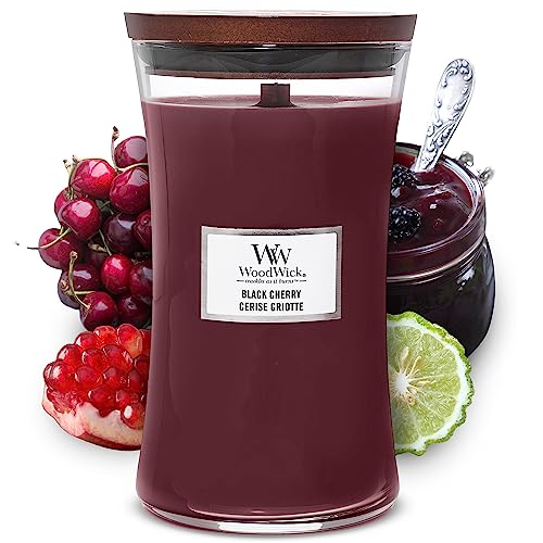 【中古】【未使用・未開封品】WoodWick 1-Piece Black Cherry Large Jar Candle, Red by Woodwick｜AJIMURA-SHOP