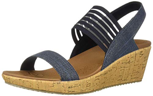 【中古】【未使用・未開封品】Skechers レディース Beverlee-Smitten 子猫 ストレッチ つま革スリングバック ウェッジサンダル US サイズ: 9.5