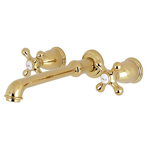 【中古】【未使用・未開封品】Kingston Brass KS7022AX イングリッシュカントリー 8インチ センターウォールマウント ローマ風浴槽フィラー 10-7/16インチ 光沢真鍮