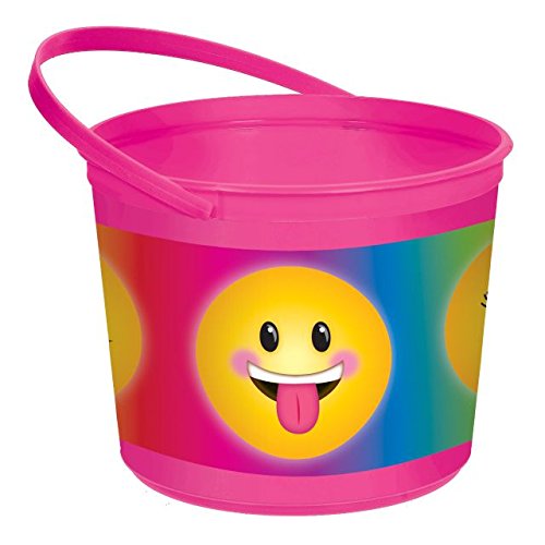 【中古】【未使用・未開封品】絵文字ピンクイースタープラスチックバケツ 6インチ x 8インチ｜AJIMURA-SHOP