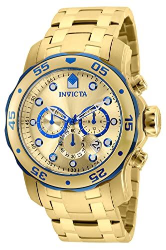 【中古】【未当て嵌める・未開封品】Invicta Men\u0027s Pro Diver 80069 Gold Stainless-Steel Plated Swiss Parts Chronograph Dress Watch