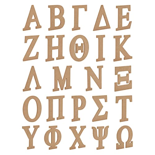 【中古】【未使用・未開封品】木製 ギリシャ文字 未完成 6インチ アルファベット DIYクラフト用 装飾用 (24ピース)