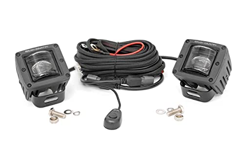 【中古】【未使用・未開封品】Rough Country 2インチ 正方形 SAE LED フォグライト | 2400ルーメン | ペア - 70907|AJIMURA-SHOP