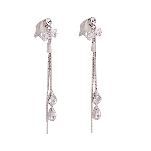 【中古】【未使用・未開封品】Grace Jun Long Tassel CZちょう結び形状クリップonイヤリングno piercedとピアスイヤリングファッション宝石類|AJIMURA-SHOP