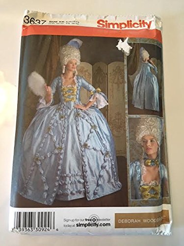 【中古】【未使用・未開封品】Simplicity 3637 裁縫パターン ミセス18世紀ガウン サイズKK(8,10,12,14)