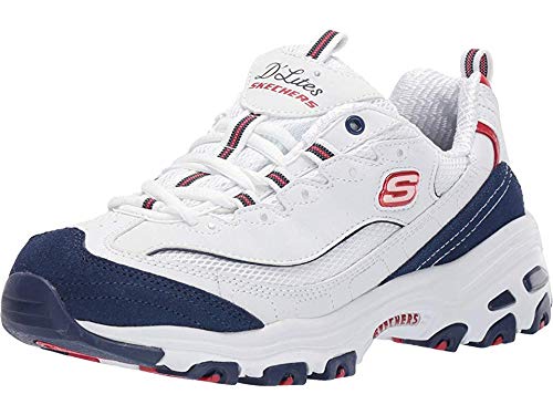 【中古】【未使用・未開封品】Skechers レディース ロートップ トレーナー, ホワイトネイビーレッド。, 9