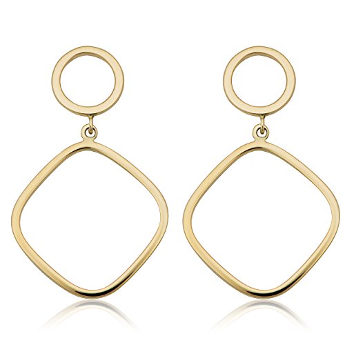 【中古】【未使用・未開封品】Kooljewelry 14Kイエローゴールド サークル&スクエアドロップイヤリング｜AJIMURA-SHOP 55,035円