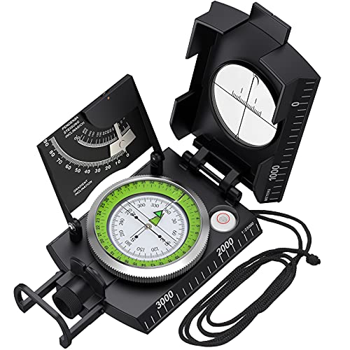 【中古】【未当て嵌める・未開封品】Proster 針路磁針 高適確さ羅針儀 ジンクアロイ製 傾斜角度計付き添い人 IP65雨合羽性 折り畳み式 山登り/狩り立てる/山歩き/地質学などのアウトドア自然作用に当て嵌める