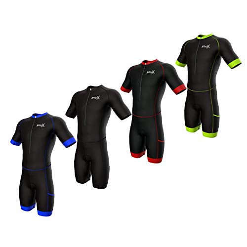 【中古】【未当て嵌める・未開封品】(X-Large, Black/Red) - Sparx Men\u0027s Competitor Triathlon Race Suit Short Sleeve Aero Tri Suit Men Triathlon Suit Triathlon Race Suit Ski