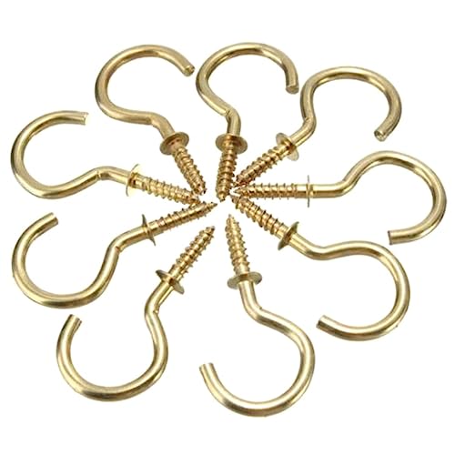【中古】【未使用・未開封品】天井スクリューフックHangingカップフック真鍮メッキ50個 1/2 inch