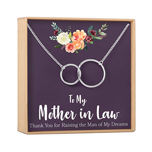 【中古】【未使用・未開封品】母 義理のギフト ネックレス To My Mother In-Law、ジュエリー、面白い、2つのインターロックサークル(シルバーメッキ真鍮、NA)|AJIMURA-SHOP
