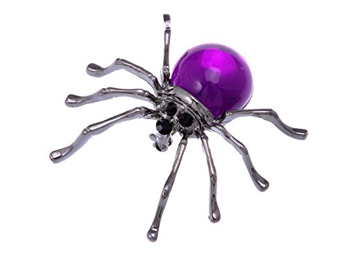 【中古】【未使用・未開封品】アリランガンメタルFatビーズボディTarantula Spiderラインストーンクリスタルピンブローチ パープル｜AJIMURA-SHOP