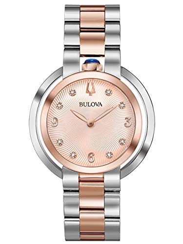 【中古】【未当て嵌める・未開封品】BULOVA ローズゴールドステンレススチールウオッチ 98P174