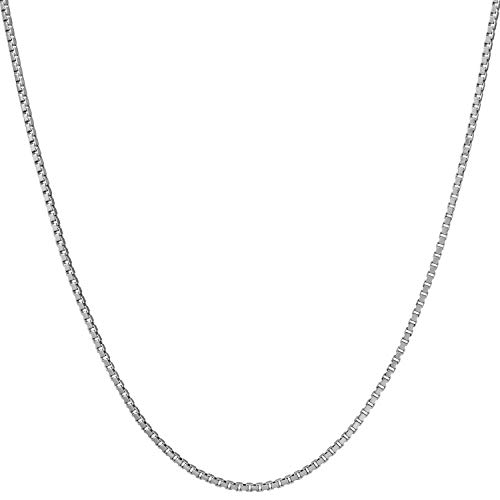 【中古】【未使用・未開封品】Lifetime Jewelry ペンダントネックレス 1.4mm ボックスチェーン ホワイトゴールド ロジウムメッキ 細身 チャーム用 16～30インチ シルバー