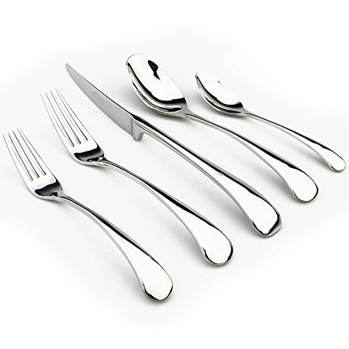 【中古】【未使用・未開封品】jankng 20-pieces Flatwareセット頑丈なステンレススチールカトラリーセット、Silverwareセット、テーブルウェアセットのサービス4