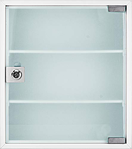 【中古】【未使用・未開封品】Winbest 大型壁取り付けスチール医療保管キャビネット ガラスドア付き|AJIMURA-SHOP