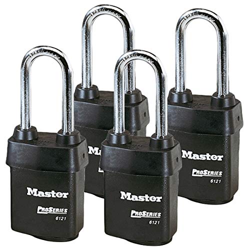 【中古】【未当て嵌める・未開封品】Master Lock 6121NKALJ-4 高心丈夫さ労働者階級続きもの南京錠4個 BumpStop科学技術付き添い人