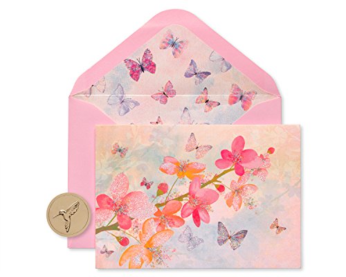 【中古】【未使用・未開封品】Papyrus ブランクカード 封筒付き Thank You 誕生日 思考 あらゆる機会 花 (12枚)
