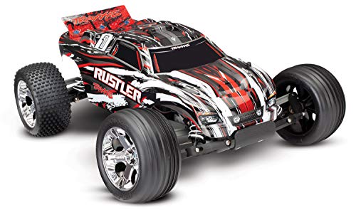 【中古】【未使用・未開封品】Traxxas 1/10スケール Rustler 2WD スタジアムトラック レッド
