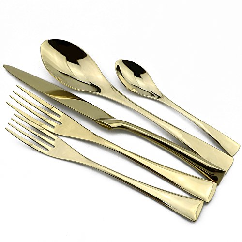 【中古】【未使用・未開封品】jankng 18?/10ステンレススチールミラー研磨Flatware Set イエロー JKKY839CHAMP54