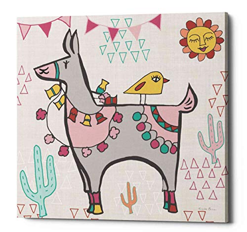 【中古】【未当て嵌める・未開封品】EpicグラフィティPlayful Llamas I by Farida Zaman、Giclee帆布壁作物 26\" x 26\"" 黄色 EPIC-CA26261277"
