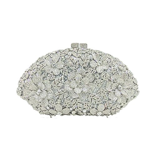 【中古】【未当て嵌める・未開封品】Dazzling Crystal Flower レディース 結晶クラッチペダル 夕間暮れ御徒面子 華燭の典寄り合い 金剛石 ハンドバックと金入れ US 大きさ