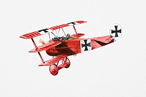 【中古】【未使用・未開封品】ラミネート加工 第一次世界大戦 Fokker Triplane in Mid Air plane 飛行機 航空機 ポスター ホワイトボードサイン 12x18